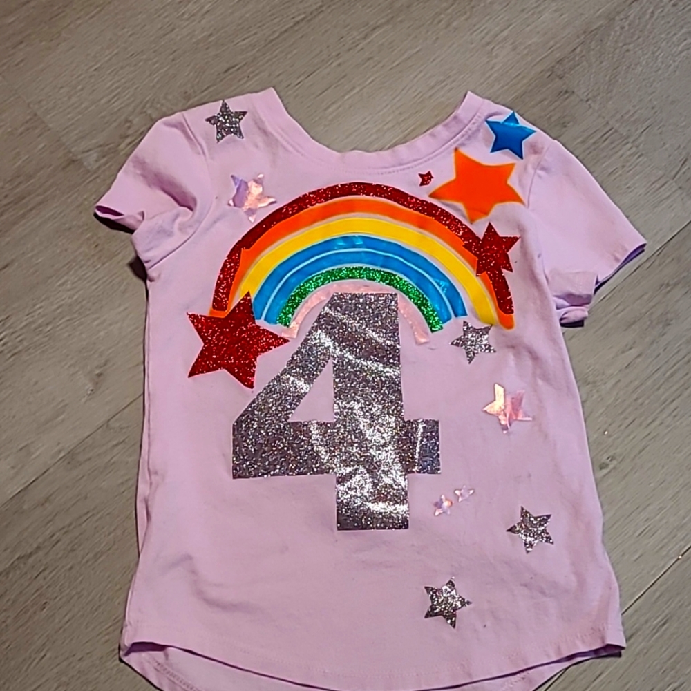 Birthday number shirt custom glitter stars boy girl